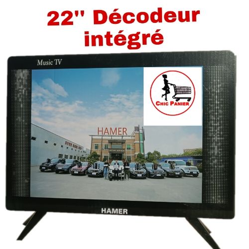 Hamer TV 22 Pouces LED Full HD + Décodeur Intégré Compatible